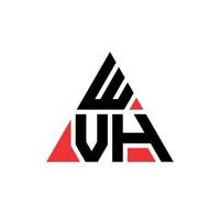 diseño de logotipo de letra triangular wvh con forma de triángulo. monograma de diseño de logotipo de triángulo wvh. plantilla de logotipo de vector de triángulo wvh con color rojo. logotipo triangular wvh logotipo simple, elegante y lujoso.
