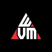 diseño de logotipo de letra triangular wvm con forma de triángulo. monograma de diseño de logotipo de triángulo wvm. plantilla de logotipo de vector de triángulo wvm con color rojo. logotipo triangular wvm logotipo simple, elegante y lujoso.