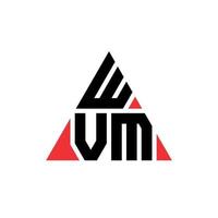 WVM triangle letter logo design with triangle shape. WVM triangle logo design monogram. WVM triangle vector logo template with red color. WVM triangular logo Simple, Elegant, and Luxurious Logo.