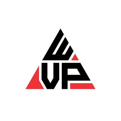 WVP triangle letter logo design with triangle shape. WVP triangle logo design monogram. WVP triangle vector logo template with red color. WVP triangular logo Simple, Elegant, and Luxurious Logo.