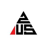 ZUS triangle letter logo design with triangle shape. ZUS triangle logo design monogram. ZUS triangle vector logo template with red color. ZUS triangular logo Simple, Elegant, and Luxurious Logo.