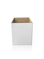 blank packaging white cardboard box isolated on white background ready for packaging design photo