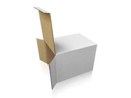 blank packaging boxes - open mockup, isolated on white background photo