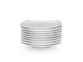 Crockery, ceramic plate on white background photo