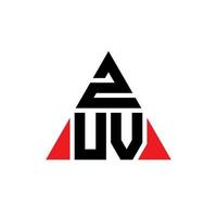 diseño de logotipo de letra triangular zuv con forma de triángulo. monograma de diseño del logotipo del triángulo zuv. plantilla de logotipo de vector de triángulo zuv con color rojo. logotipo triangular zuv logotipo simple, elegante y lujoso.