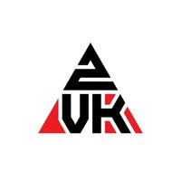 Diseño de logotipo de letra triangular zvk con forma de triángulo. monograma de diseño del logotipo del triángulo zvk. plantilla de logotipo de vector de triángulo zvk con color rojo. logotipo triangular zvk logotipo simple, elegante y lujoso.