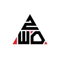 diseño de logotipo de letra de triángulo zwo con forma de triángulo. monograma de diseño de logotipo de triángulo zwo. plantilla de logotipo de vector de triángulo zwo con color rojo. logotipo triangular zwo logotipo simple, elegante y lujoso.