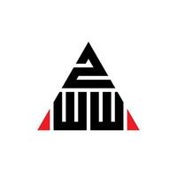 diseño de logotipo de letra triangular zww con forma de triángulo. monograma de diseño del logotipo del triángulo zww. plantilla de logotipo de vector de triángulo zww con color rojo. logotipo triangular zww logotipo simple, elegante y lujoso.