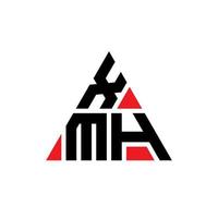 diseño de logotipo de letra triangular xmh con forma de triángulo. monograma de diseño del logotipo del triángulo xmh. plantilla de logotipo de vector de triángulo xmh con color rojo. logotipo triangular xmh logotipo simple, elegante y lujoso.