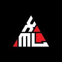 XML triangle letter logo design with triangle shape. XML triangle logo design monogram. XML triangle vector logo template with red color. XML triangular logo Simple, Elegant, and Luxurious Logo.