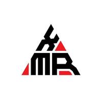 XMR triangle letter logo design with triangle shape. XMR triangle logo design monogram. XMR triangle vector logo template with red color. XMR triangular logo Simple, Elegant, and Luxurious Logo.