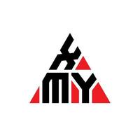 XMY triangle letter logo design with triangle shape. XMY triangle logo design monogram. XMY triangle vector logo template with red color. XMY triangular logo Simple, Elegant, and Luxurious Logo.