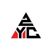 diseño de logotipo de letra de triángulo zyc con forma de triángulo. monograma de diseño del logotipo del triángulo zyc. plantilla de logotipo de vector de triángulo zyc con color rojo. logotipo triangular zyc logotipo simple, elegante y lujoso.