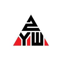 ZYW triangle letter logo design with triangle shape. ZYW triangle logo design monogram. ZYW triangle vector logo template with red color. ZYW triangular logo Simple, Elegant, and Luxurious Logo.