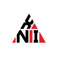 xni diseño de logotipo de letra triangular con forma de triángulo. monograma de diseño del logotipo del triángulo xni. plantilla de logotipo de vector de triángulo xni con color rojo. logotipo triangular xni logotipo simple, elegante y lujoso.