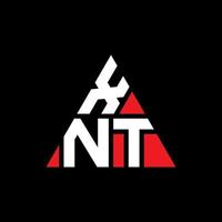 xnt diseño de logotipo de letra triangular con forma de triángulo. monograma de diseño del logotipo del triángulo xnt. plantilla de logotipo de vector de triángulo xnt con color rojo. logotipo triangular xnt logotipo simple, elegante y lujoso.