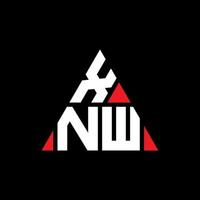 XNW triangle letter logo design with triangle shape. XNW triangle logo design monogram. XNW triangle vector logo template with red color. XNW triangular logo Simple, Elegant, and Luxurious Logo.