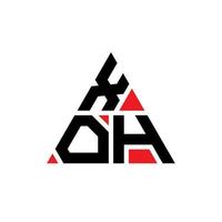 diseño de logotipo de letra triangular xoh con forma de triángulo. monograma de diseño del logotipo del triángulo xoh. plantilla de logotipo de vector de triángulo xoh con color rojo. logotipo triangular xoh logotipo simple, elegante y lujoso.