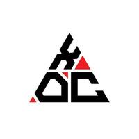 XOC triangle letter logo design with triangle shape. XOC triangle logo design monogram. XOC triangle vector logo template with red color. XOC triangular logo Simple, Elegant, and Luxurious Logo.