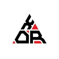 diseño de logotipo de letra xor triángulo con forma de triángulo. monograma de diseño del logotipo del triángulo xor. plantilla de logotipo de vector de triángulo xor con color rojo. logotipo triangular xor logotipo simple, elegante y lujoso.