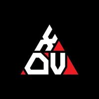 diseño de logotipo de letra triangular xov con forma de triángulo. monograma de diseño del logotipo del triángulo xov. plantilla de logotipo de vector de triángulo xov con color rojo. logotipo triangular xov logotipo simple, elegante y lujoso.
