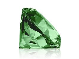 Dazzling diamond Green on white background photo