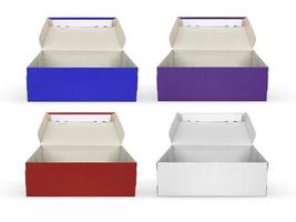 blank packaging boxes - open mockup, isolated on white background photo