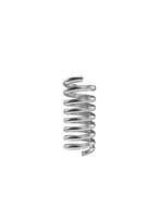 Silver color coil spring isolated over white background. 3D render photo