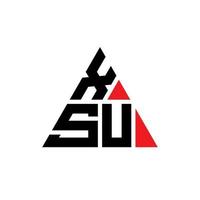 XSU triangle letter logo design with triangle shape. XSU triangle logo design monogram. XSU triangle vector logo template with red color. XSU triangular logo Simple, Elegant, and Luxurious Logo.