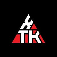 Diseño de logotipo de letra triangular xtk con forma de triángulo. monograma de diseño de logotipo de triángulo xtk. Plantilla de logotipo de vector de triángulo xtk con color rojo. logotipo triangular xtk logotipo simple, elegante y lujoso.