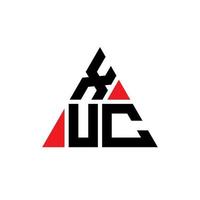 XUC triangle letter logo design with triangle shape. XUC triangle logo design monogram. XUC triangle vector logo template with red color. XUC triangular logo Simple, Elegant, and Luxurious Logo.