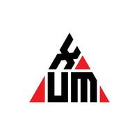 XUM triangle letter logo design with triangle shape. XUM triangle logo design monogram. XUM triangle vector logo template with red color. XUM triangular logo Simple, Elegant, and Luxurious Logo.