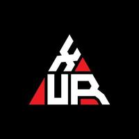 XUR triangle letter logo design with triangle shape. XUR triangle logo design monogram. XUR triangle vector logo template with red color. XUR triangular logo Simple, Elegant, and Luxurious Logo.