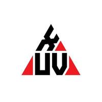 XUV triangle letter logo design with triangle shape. XUV triangle logo design monogram. XUV triangle vector logo template with red color. XUV triangular logo Simple, Elegant, and Luxurious Logo.