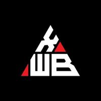 Diseño de logotipo de letra triangular xwb con forma de triángulo. monograma de diseño del logotipo del triángulo xwb. plantilla de logotipo de vector de triángulo xwb con color rojo. logotipo triangular xwb logotipo simple, elegante y lujoso.