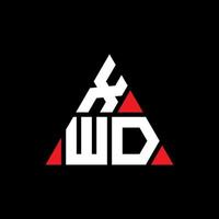 diseño de logotipo de letra triangular xwd con forma de triángulo. monograma de diseño del logotipo del triángulo xwd. plantilla de logotipo de vector de triángulo xwd con color rojo. logotipo triangular xwd logotipo simple, elegante y lujoso.