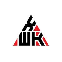 XWK triangle letter logo design with triangle shape. XWK triangle logo design monogram. XWK triangle vector logo template with red color. XWK triangular logo Simple, Elegant, and Luxurious Logo.