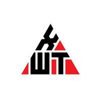 diseño de logotipo de letra de triángulo xwt con forma de triángulo. monograma de diseño del logotipo del triángulo xwt. plantilla de logotipo de vector de triángulo xwt con color rojo. logotipo triangular xwt logotipo simple, elegante y lujoso.