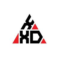 Diseño de logotipo de letra triangular xxd con forma de triángulo. monograma de diseño del logotipo del triángulo xxd. Plantilla de logotipo de vector de triángulo xxd con color rojo. logotipo triangular xxd logotipo simple, elegante y lujoso.