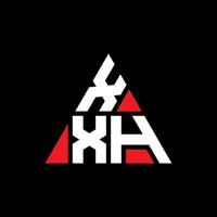 Diseño de logotipo de letra triangular xxh con forma de triángulo. monograma de diseño del logotipo del triángulo xxh. Plantilla de logotipo de vector de triángulo xxh con color rojo. logotipo triangular xxh logotipo simple, elegante y lujoso.