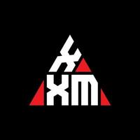 Diseño de logotipo de letra triangular xxm con forma de triángulo. monograma de diseño de logotipo de triángulo xxm. plantilla de logotipo de vector de triángulo xxm con color rojo. logotipo triangular xxm logotipo simple, elegante y lujoso.