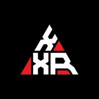 XXR triangle letter logo design with triangle shape. XXR triangle logo design monogram. XXR triangle vector logo template with red color. XXR triangular logo Simple, Elegant, and Luxurious Logo.