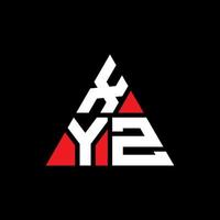 XYZ triangle letter logo design with triangle shape. XYZ triangle logo design monogram. XYZ triangle vector logo template with red color. XYZ triangular logo Simple, Elegant, and Luxurious Logo.