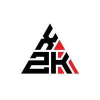 Diseño de logotipo de letra triangular xzk con forma de triángulo. monograma de diseño del logotipo del triángulo xzk. plantilla de logotipo de vector de triángulo xzk con color rojo. logotipo triangular xzk logotipo simple, elegante y lujoso.