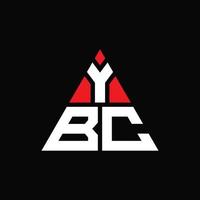 diseño de logotipo de letra triangular ybc con forma de triángulo. monograma de diseño del logotipo del triángulo ybc. plantilla de logotipo de vector de triángulo ybc con color rojo. logotipo triangular ybc logotipo simple, elegante y lujoso.