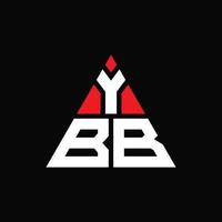 diseño de logotipo de letra de triángulo ybb con forma de triángulo. monograma de diseño del logotipo del triángulo ybb. plantilla de logotipo de vector de triángulo ybb con color rojo. logotipo triangular ybb logotipo simple, elegante y lujoso.