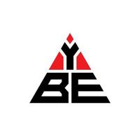 diseño de logotipo de letra de triángulo ybe con forma de triángulo. monograma de diseño de logotipo de triángulo ybe. plantilla de logotipo de vector de triángulo ybe con color rojo. logotipo triangular ybe logotipo simple, elegante y lujoso.