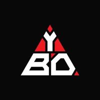 YBO triangle letter logo design with triangle shape. YBO triangle logo design monogram. YBO triangle vector logo template with red color. YBO triangular logo Simple, Elegant, and Luxurious Logo.
