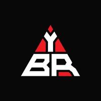 YBR triangle letter logo design with triangle shape. YBR triangle logo design monogram. YBR triangle vector logo template with red color. YBR triangular logo Simple, Elegant, and Luxurious Logo.