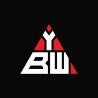 ybw diseño de logotipo de letra triangular con forma de triángulo. monograma de diseño de logotipo de triángulo ybw. plantilla de logotipo de vector de triángulo ybw con color rojo. logotipo triangular ybw logotipo simple, elegante y lujoso.